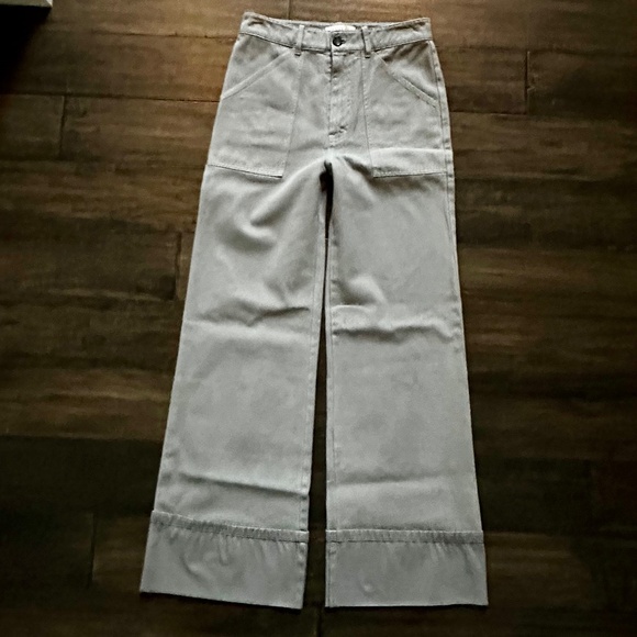 NILI LOTAN Storm Gray Slimming Carpenter Cuff Pant Sz 2 NEW!! - Picture 1 of 5